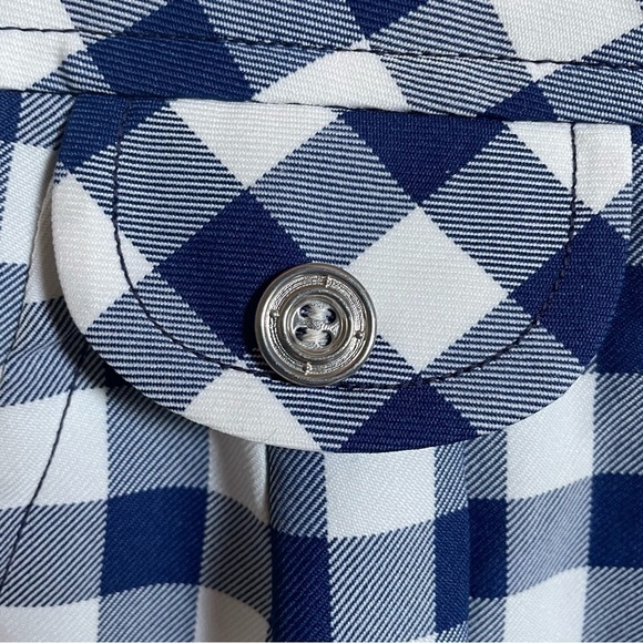 Vintage Solo’s By Country Set Wide Leg Blue and White Check Pleated Pants 25x30 - Picture 4 of 11